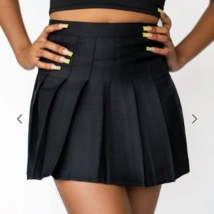 High waisted pleased tennis skater skirt